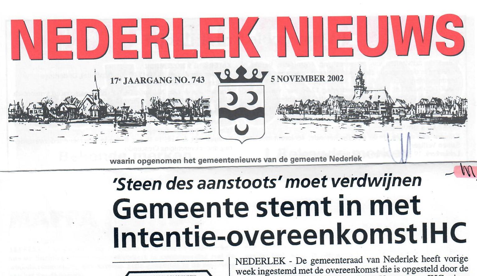 Nederlek nieuws Intentieverklaring